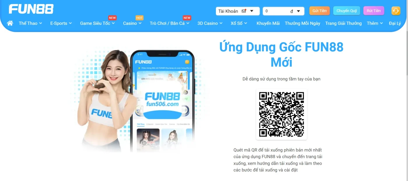 Lỗi kết nối mạng khi tải ứng dụng Fun88